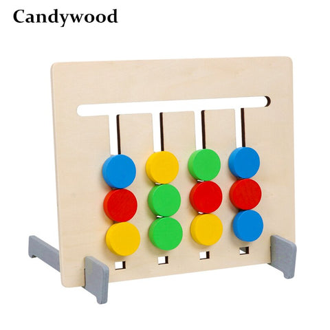 Double-sided Color and Fruit Pairing Game Children Wooden Toys Logical Reasoning Training Kids Educational Toys Montessori