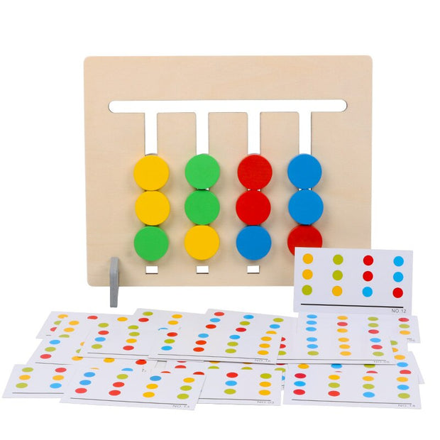 Double-sided Color and Fruit Pairing Game Children Wooden Toys Logical Reasoning Training Kids Educational Toys Montessori