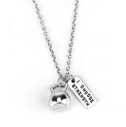 Fitness Gym dumbbell silver Charm Pendant necklace