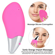 Facial Cleansing Brush Rechargeable Waterproof Silicone Face Brush Sonic Vibration Deep Cleaning Blackhead Remover Anti Aging